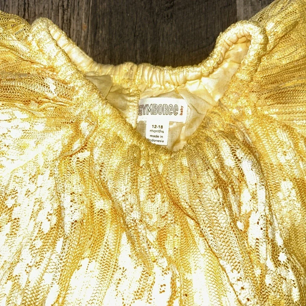 GYMBOREE Beautiful Yellow Lace Easter Dress Spring Girls Size 12-18 Months